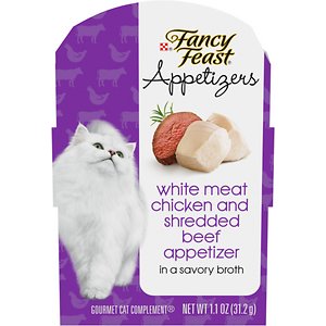 Fancy Feast Appetizers Grain-Free White Meat Chicken & Shredded Beef Appetizer in Savory Broth Wet Cat Food