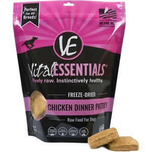 Vital Essentials Chicken Dinner Patties Grain-Free Freeze-Dried Dog Food