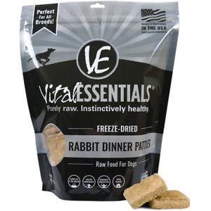 Vital Essentials Rabbit Dinner Patties Grain-Free Freeze-Dried Dog Food
