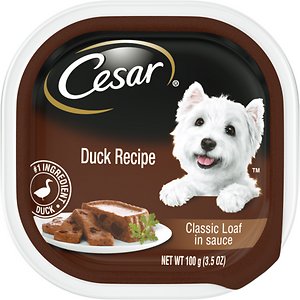 Cesar Classic Loaf in Sauce Duck Recipe Dog Food Trays