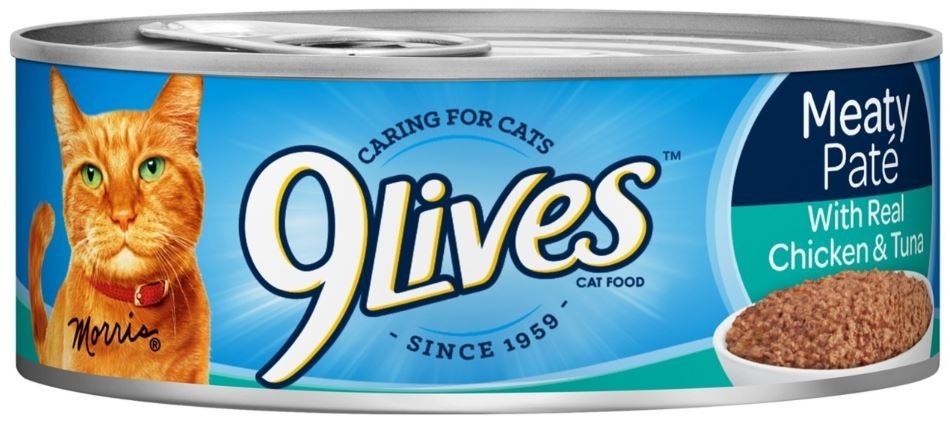 9 Lives Meaty Pate with Chicken & Tuna Dinner Canned Cat Food