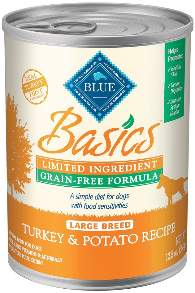 Blue Buffalo Basics Grain Free LID Turkey & Potato Recipe Large Breed Adult Canned Dog Food