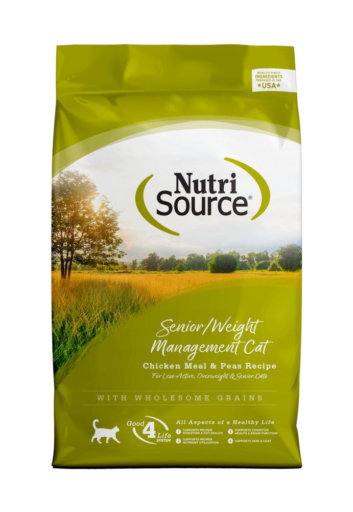 NutriSource Senior Weight Management Chicken  Rice Dry Cat Food