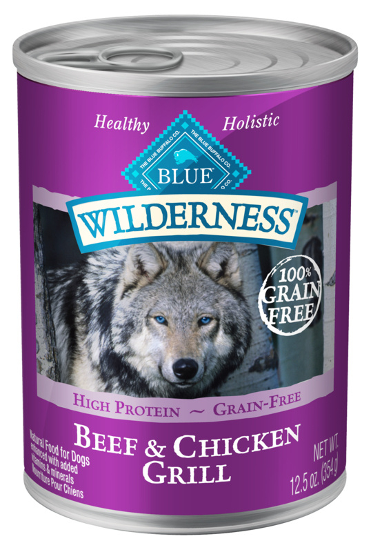 Blue Buffalo Wilderness Grain Free Beef  Chicken Canned Dog Food