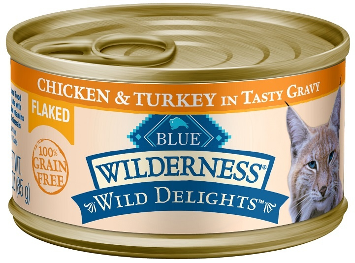 Blue Buffalo BLUE Wilderness Wild Delights Flaked Chicken & Turkey Recipe Canned Cat Food