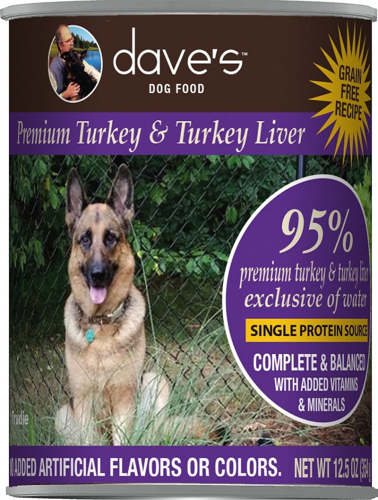 Dave's Premium Turkey  Turkey Liver 95% Meat Canned Dog Food
