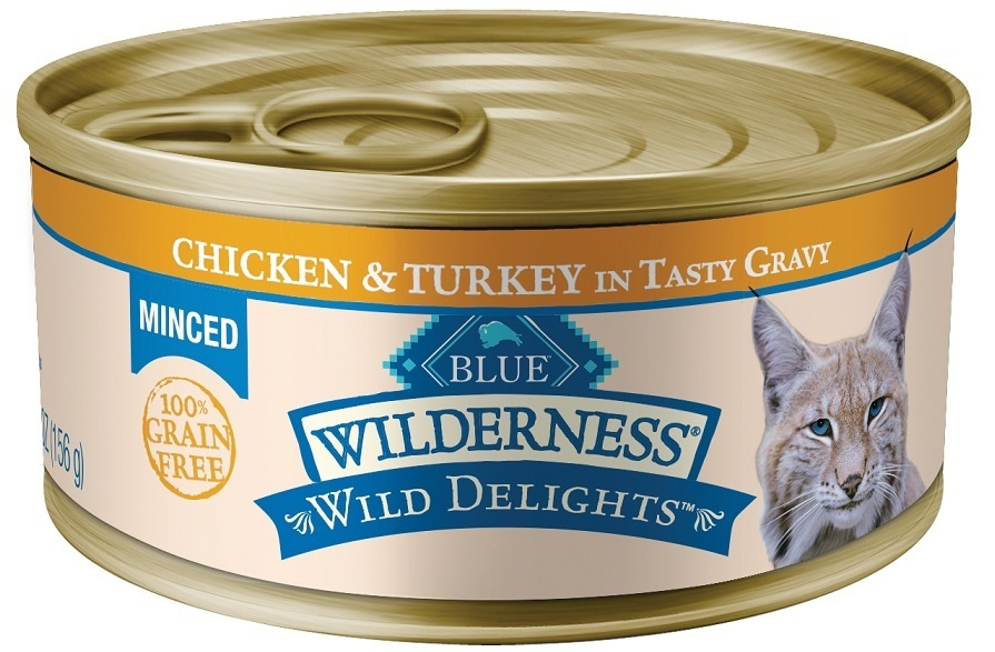 Blue Buffalo Wilderness Wild Delights Minced Chicken & Turkey Recipe Canned Cat Food