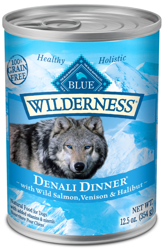 Blue Buffalo Wilderness Grain Free Denali Dinner with Salmon, Venison  Halibut Canned Dog Food