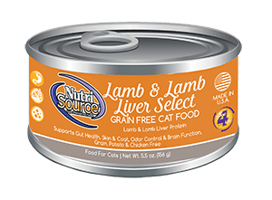 NutriSource Grain Free Lamb  Lamb Liver Select Canned Cat Food