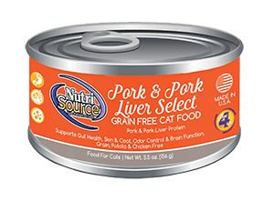 NutriSource Grain Free Pork  Pork Liver Select Canned Cat Food