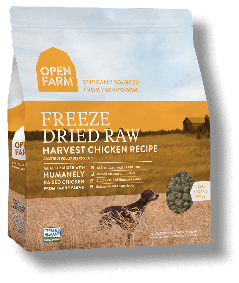 Open Farm Grain Free Harvest Chicken Recipe Freeze Dried Raw Dog Food