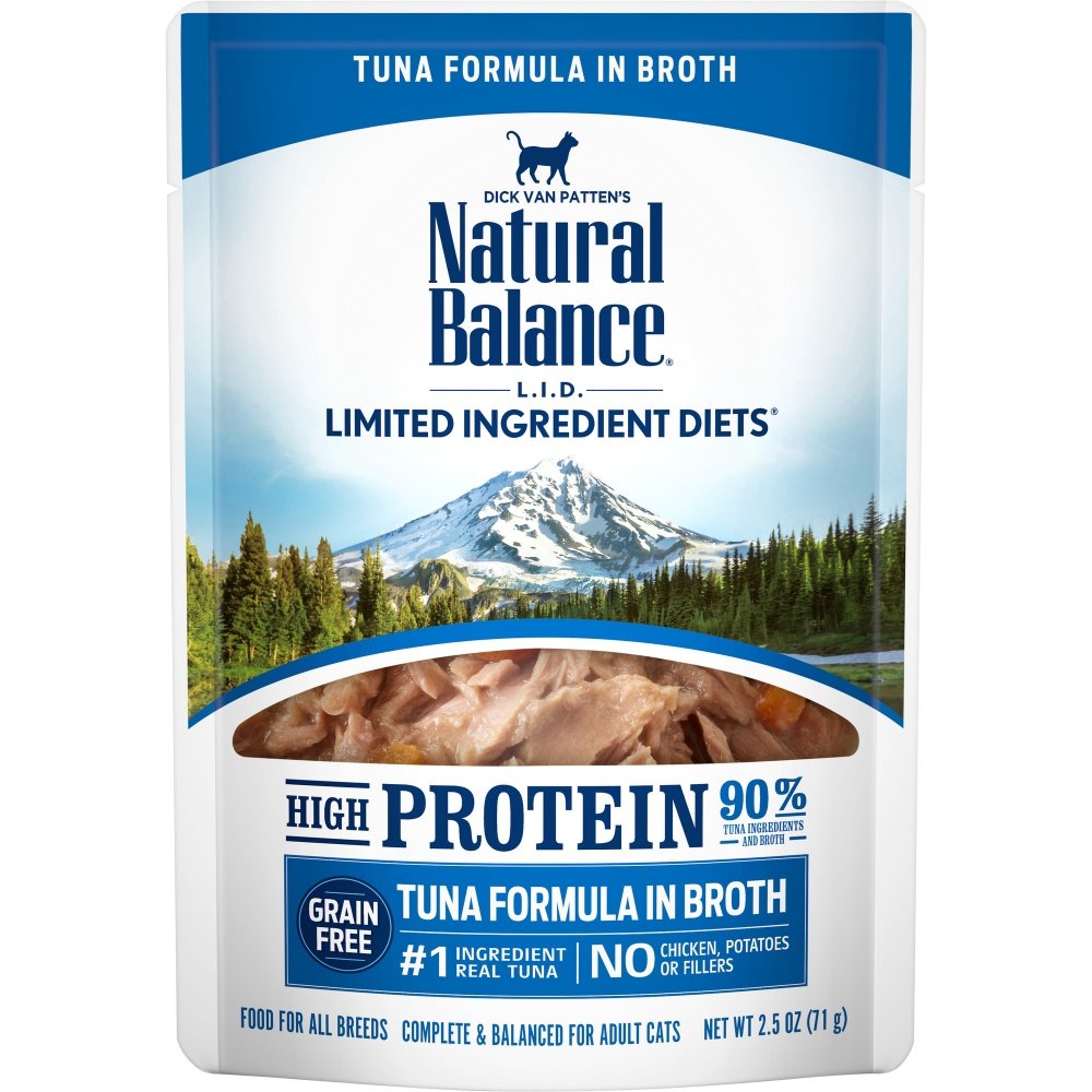 Natural Balance L.I.D. Limited Ingredient Diets High Protein Tuna in Broth Pouch Wet Cat Food