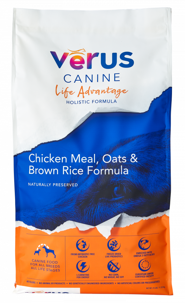 VeRUS Life Advantage Chicken Meal, Oats  Brown Rice Recipe Dry Dog Food