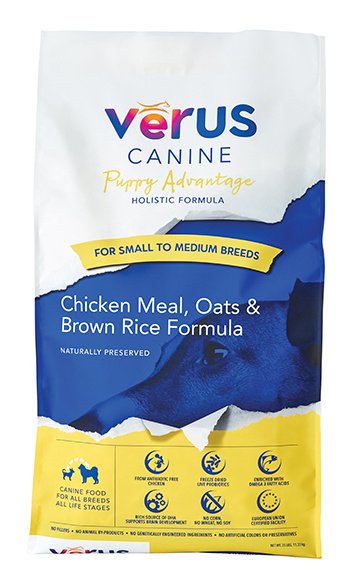 VeRUS Puppy Advantage Chicken Meal, Oats  Brown Rice Recipe Dry Dog Food