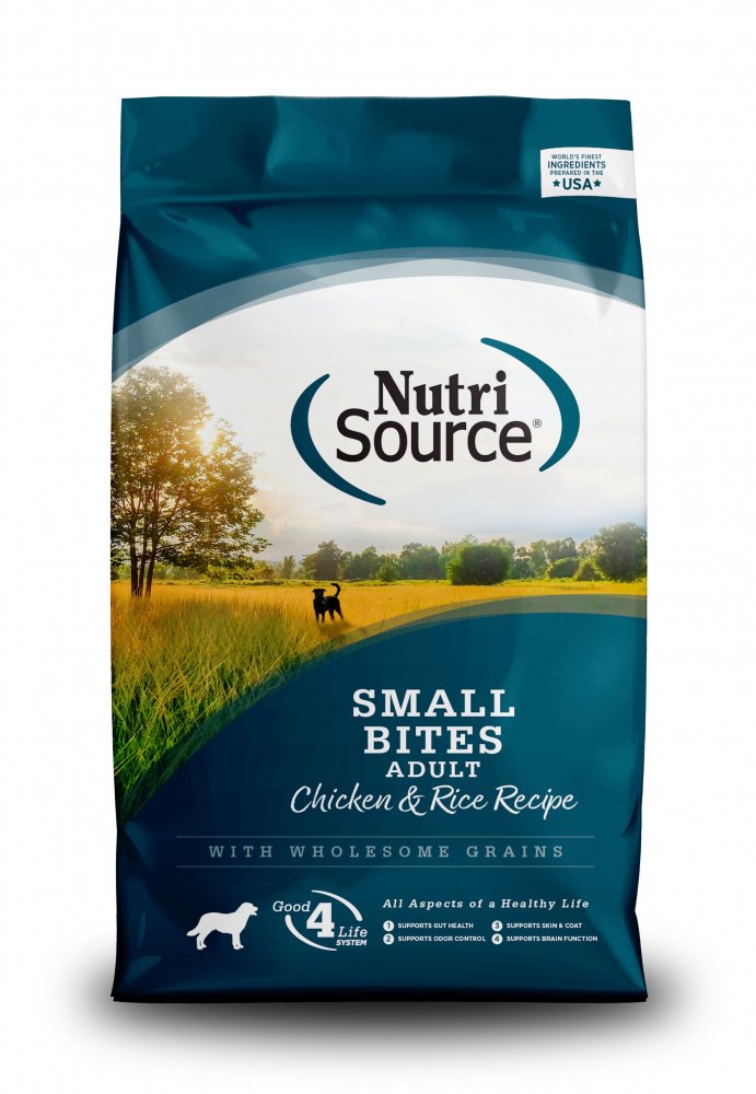 NutriSource Small Bites Chicken  Rice Recipe Dry Dog Food