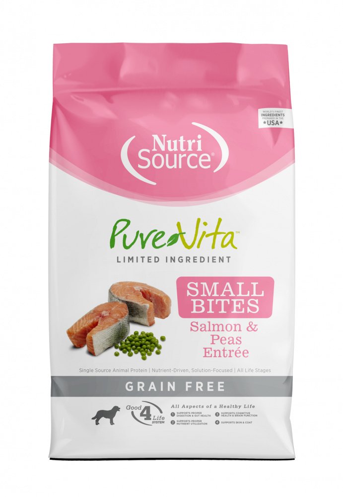 PureVita Small Bites Grain Free Salmon  Peas Recipe Dry Dog Food