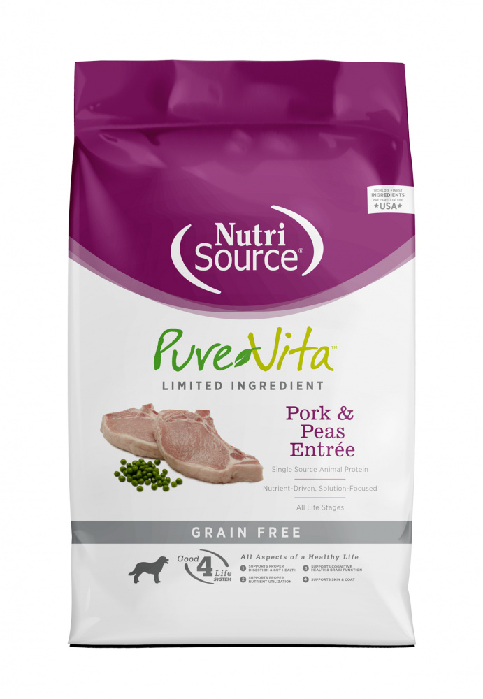 PureVita Grain Free Limited Ingredient Pork  Peas Recipe Dry Dog Food
