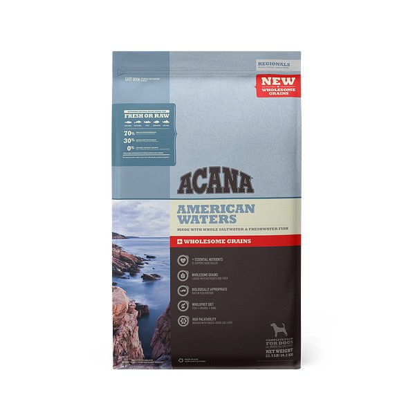 ACANA + Wholesome Grains American Waters Recipe with Whole Saltwater  Freshwater Fish Dry Dog Food