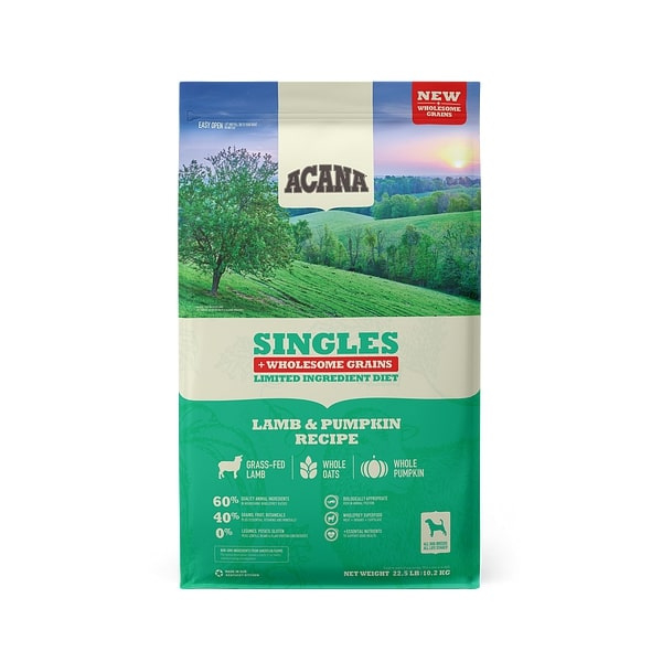 ACANA Singles + Wholesome Grains Limited Ingredient Diet Lamb  Pumpkin Recipe Dry Dog Food