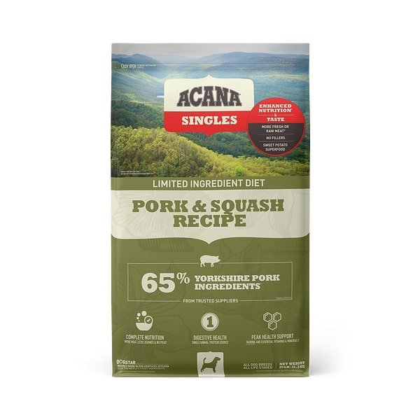 ACANA Singles Pork  Squash Recipe Grain Free Dry Dog Food