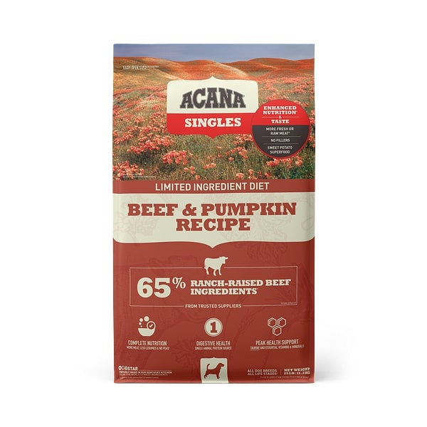ACANA Singles Beef  Pumpkin Recipe Grain Free Dry Dog Food