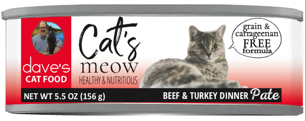 Dave's Pet Food Grain Free Cats Meow Beef with Turkey Canned Cat Food