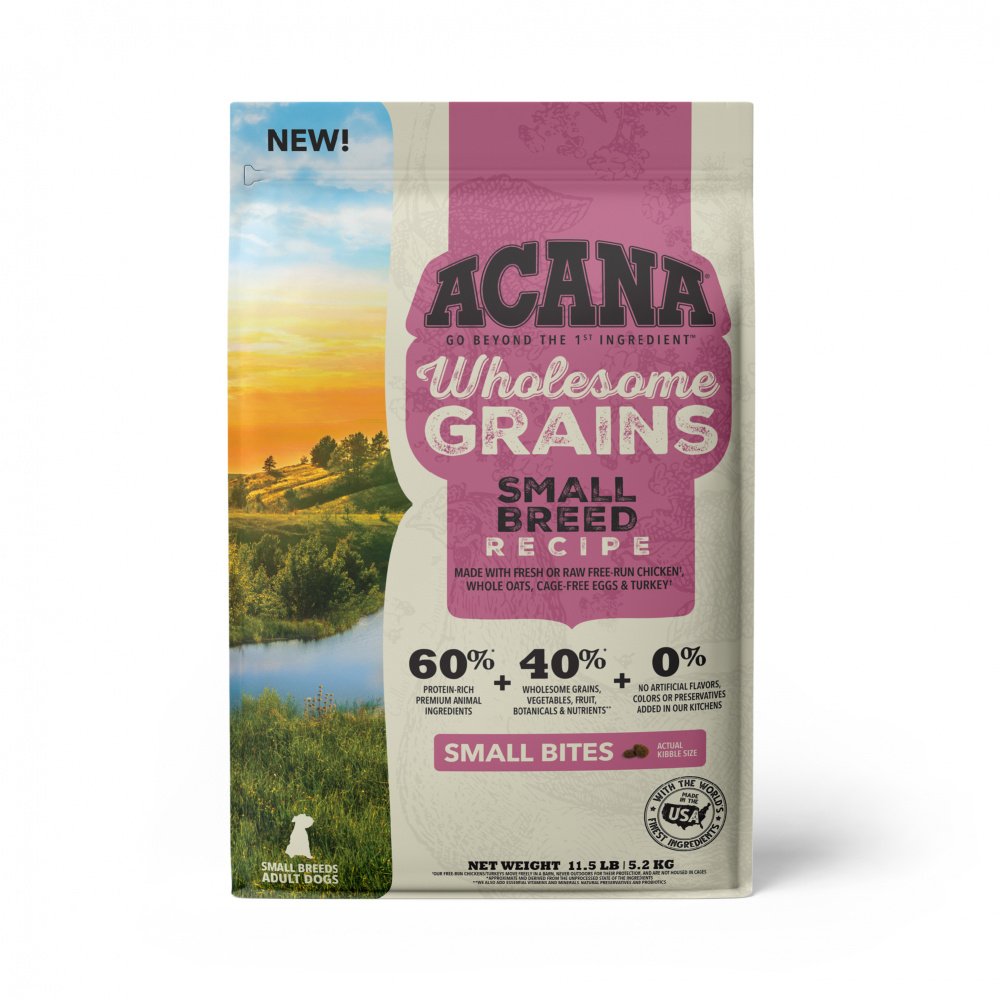 ACANA Wholesome Grains Small Breed Recipe, Real Chicken, Eggs  Turkey Dry Dog Food