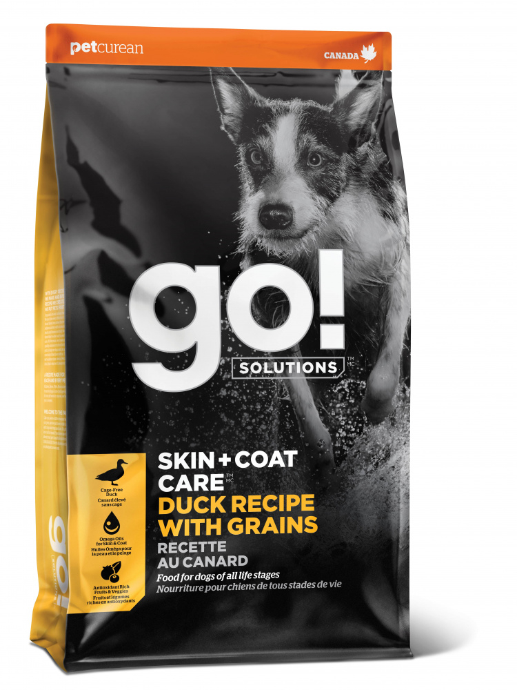 Petcurean Go! Skin  Coat Care Duck Recipe With Grains Dry Dog Food