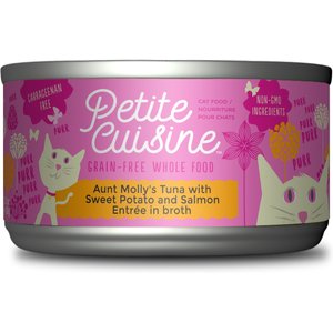 Petite Cuisine Aunt Molly's Tuna with Sweet Potato & Salmon Entree in Broth Grain-Free Wet Cat Food