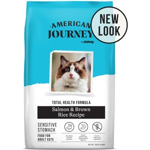 Image of American Journey Sensitive Stomach Total Health Formula Salmon & Brown Rice Recipe Dry Cat Food
