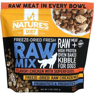 Nature's Diet Raw Mix Kibble Chicken Liver Inclusions Freeze Dried-Dog Food