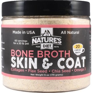 Nature's Diet Skin & Coat Bone Broth Dry Dog & Cat Food Topping