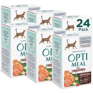 Optimeal Grain-Free Tender Morsels With Real Shrimp & Salmon In Savory Sauce Recipe Wet Cat Food