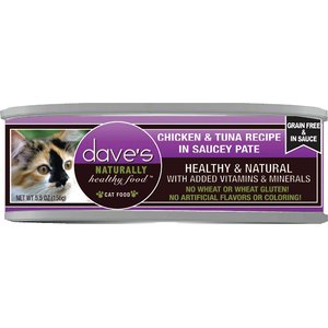 Image of Dave's Pet Food Saucey Pate Chicken & Tuna Recipe Wet Cat Food
