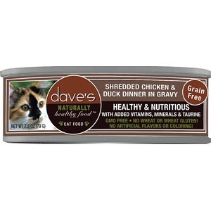 Dave's Pet Food Shredded Chicken & Duck Dinner in Gravy Recipe Wet Cat Food
