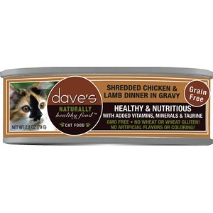 Dave's Pet Food Shredded Chicken & Lamb Dinner in Gravy Recipe Wet Cat Food