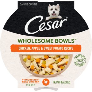 Cesar Wholesome Bowls Chicken, Apple & Sweet Potato Recipe Adult Soft Wet Dog Food Topper