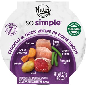 Nutro So Simple Meal Complement Chicken & Duck Recipe in Bone Broth Grain-Free Wet Dog Food Topper