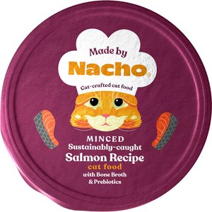 Made by Nacho Sustainably Caught Minced Salmon Recipe With Bone Broth  Wet Cat Food