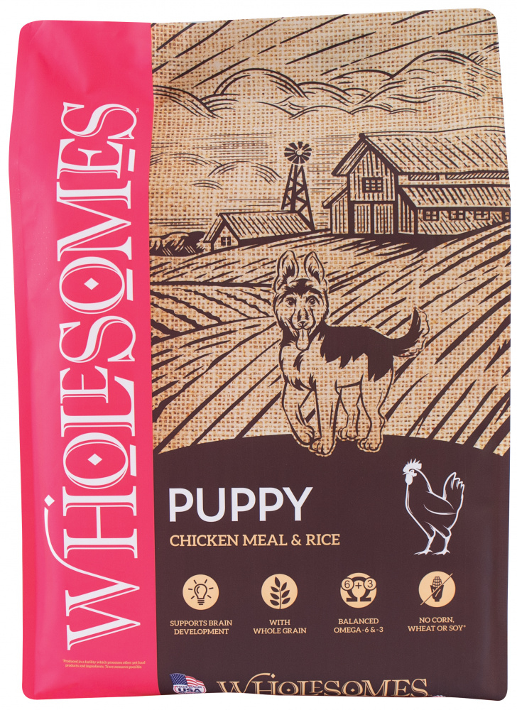 Wholesomes Puppy Chicken & Rice Dry Dog Food Review 2023 - Pet Food Sherpa