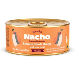 Made by Nacho Sustainably Caught Salmon & Sole Recipe with Bone Broth Minced Wet Cat Food