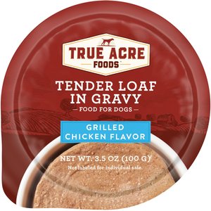 True Acre Foods Grilled Chicken Flavor Tender Loaf in Gravy, Wet Dog Food Cups