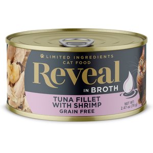 Reveal Natural Grain-Free Tuna Fillet with Shrimp in Broth Flavored Wet Cat Food