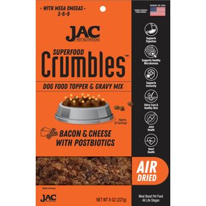 JAC Pet Nutrition Air-Dried Bacon & Cheese Superfood Crumbles Dog Food Topper
