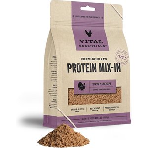 Vital Essentials Freeze-Dried Raw Protein Mix-In Turkey Recipe Ground Dog Food Topper