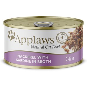 Image of Applaws Limited Ingredient Mackerel & Sardine in Broth Canned Wet Cat Food
