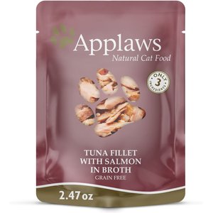 Image of Applaws Tuna w/Salmon in Broth Limited Ingredient Wet Cat Food Pouches