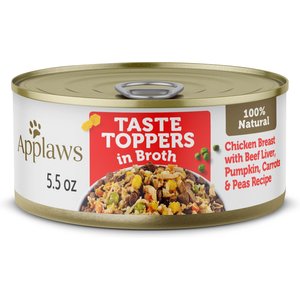 Applaws Taste Toppers Chicken Breast w/Beef Liver, Pumpkin, Peas & Carrots in Broth Natural Wet Dog Food