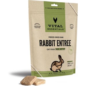 Image of Vital Essentials Rabbit Entree Cat Food Mini Patties Grain-Free Freeze-Dried Raw Cat Food
