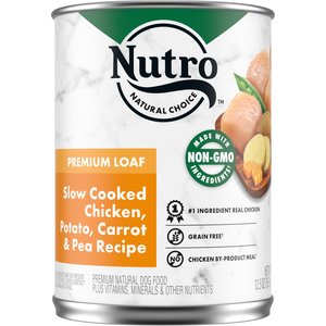 Nutro Grain-Free Premium Loaf Slow Cooked Chicken, Potato, Carrot & Pea Recipe Grain-Free Canned Dog Food